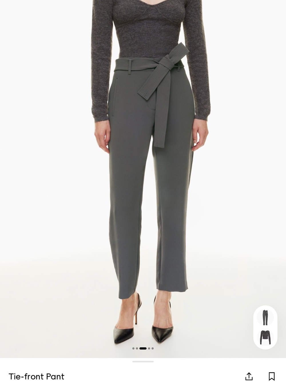 Aritzia Wilfred Tie front pant Crepette black